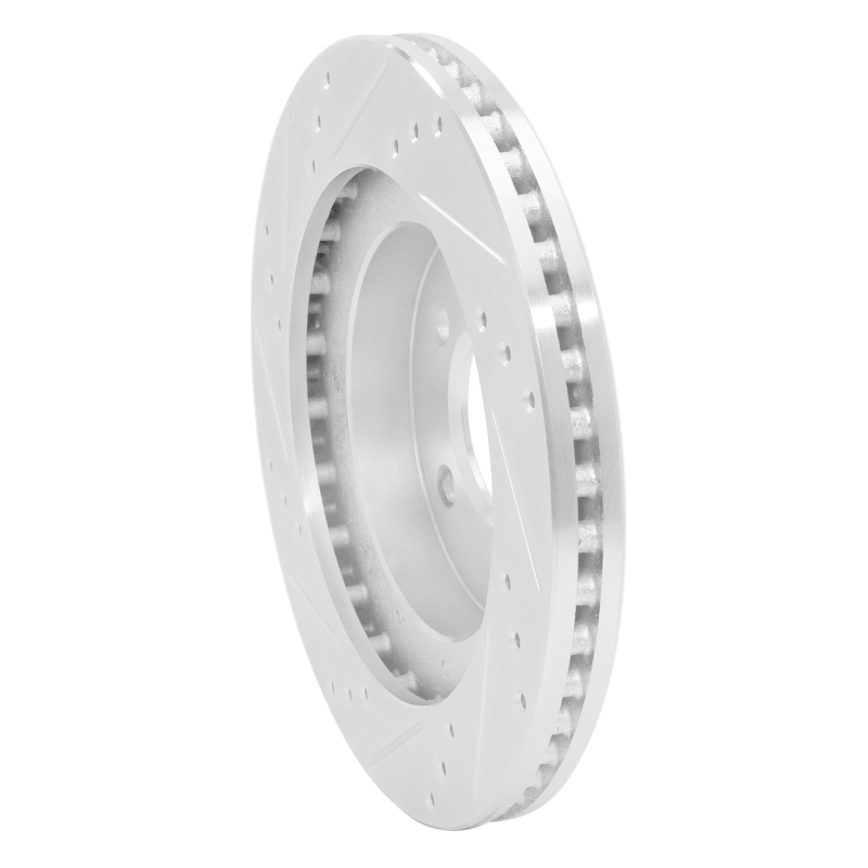 Chrysler 300M Brake Rotor (1) - Front Right - R1 Concepts - Drilled & Slotted - Silver - `98-`04